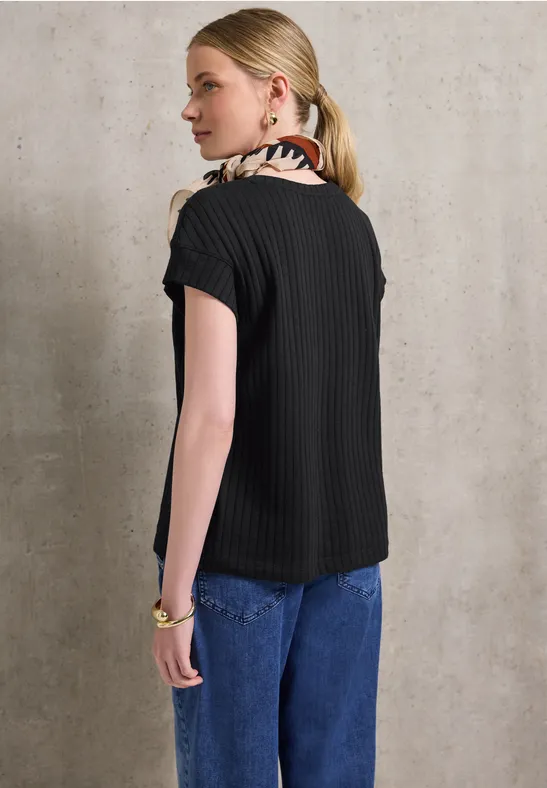 Shirt mit Rippstruktur