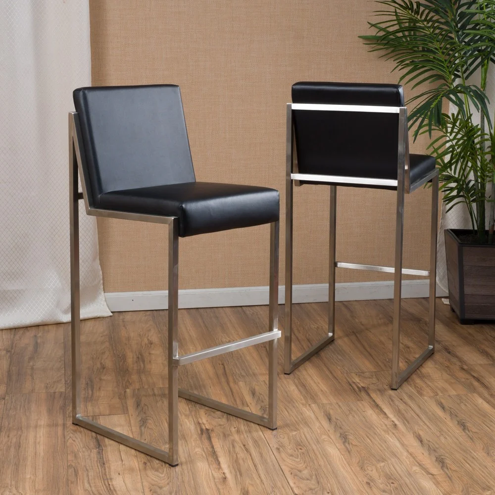 Vasilus 30-inch Bonded Leather Barstool by Christopher Knight Home (Set of 2)