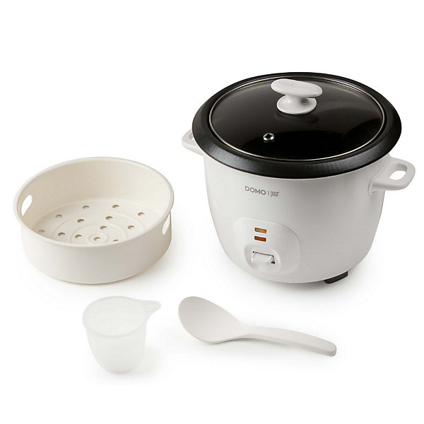 Cuiseur à riz 1.3l 536w avec panier vapeur blanc Domo DO9176RK