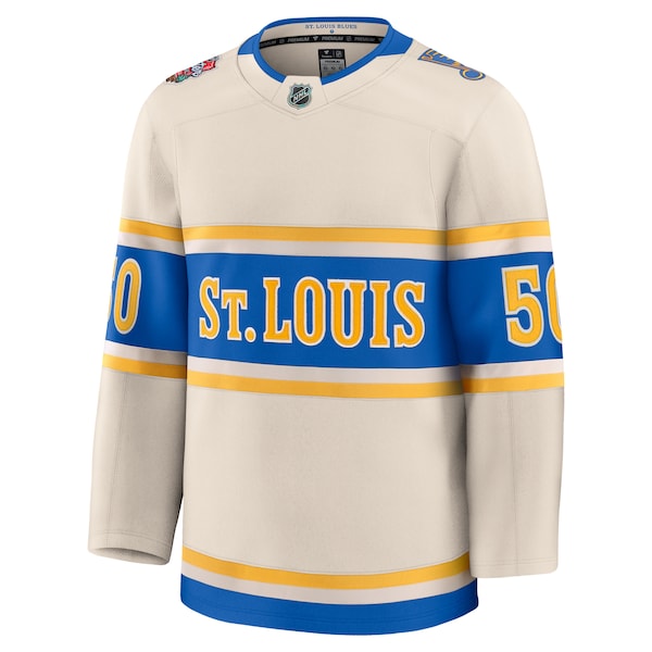 Jordan Binnington St. Louis Blues  2025 NHL Winter Classic Premium Player Jersey - Cream