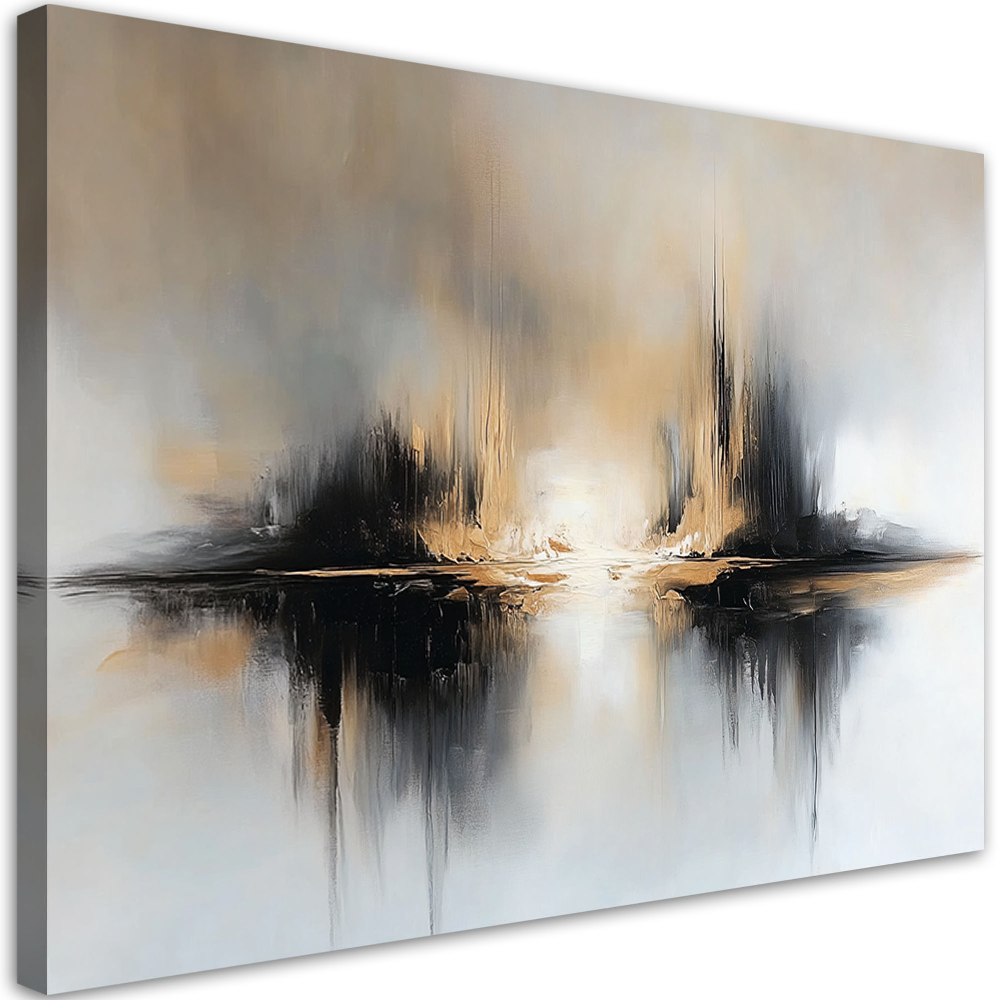 Feeby Obraz na płótnie, Abstrakcja Beżowo Szara 60x40