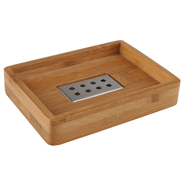 Optima Latia Porte-savon en bois de bambou, Bois clair (LAT39)