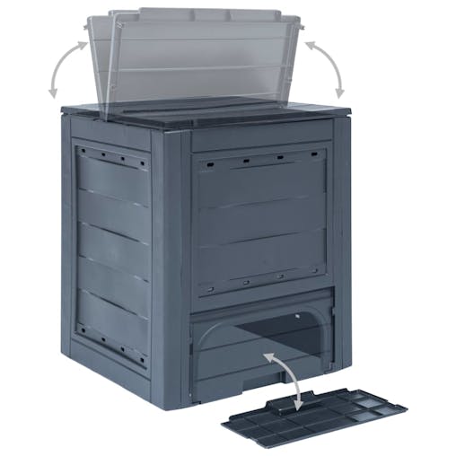 NNEVL Garden Composters 3 pcs Grey 60x60x73 cm 780 L
