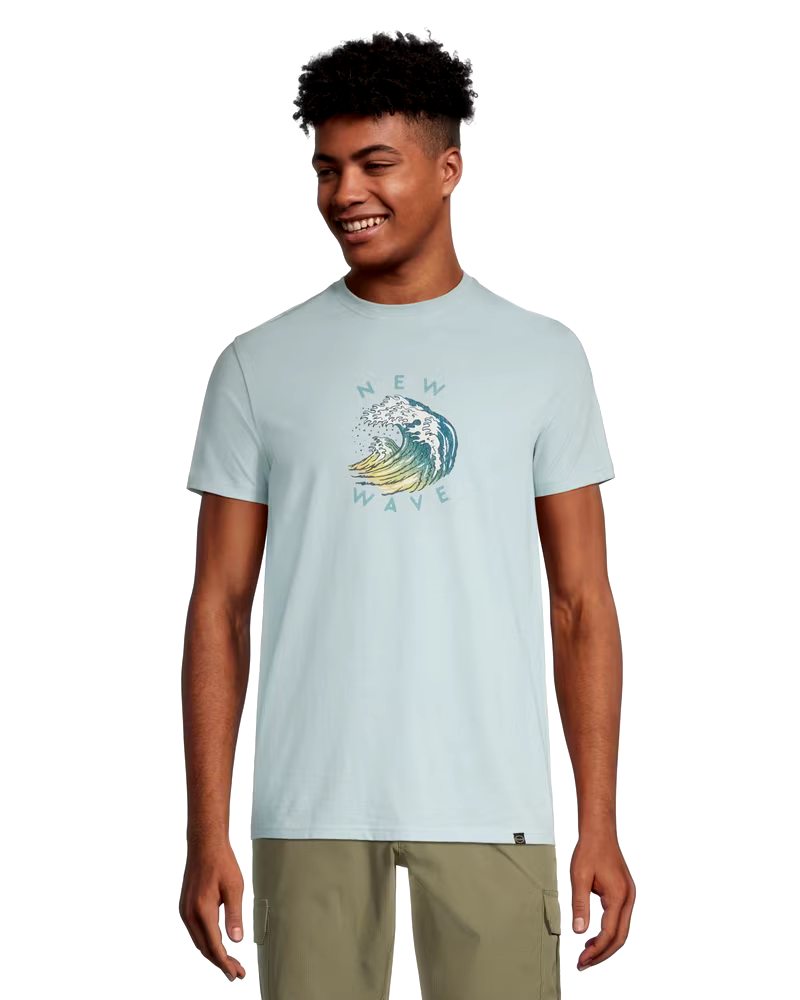 FarWest Men's New Wave Crewneck Graphic T Shirt