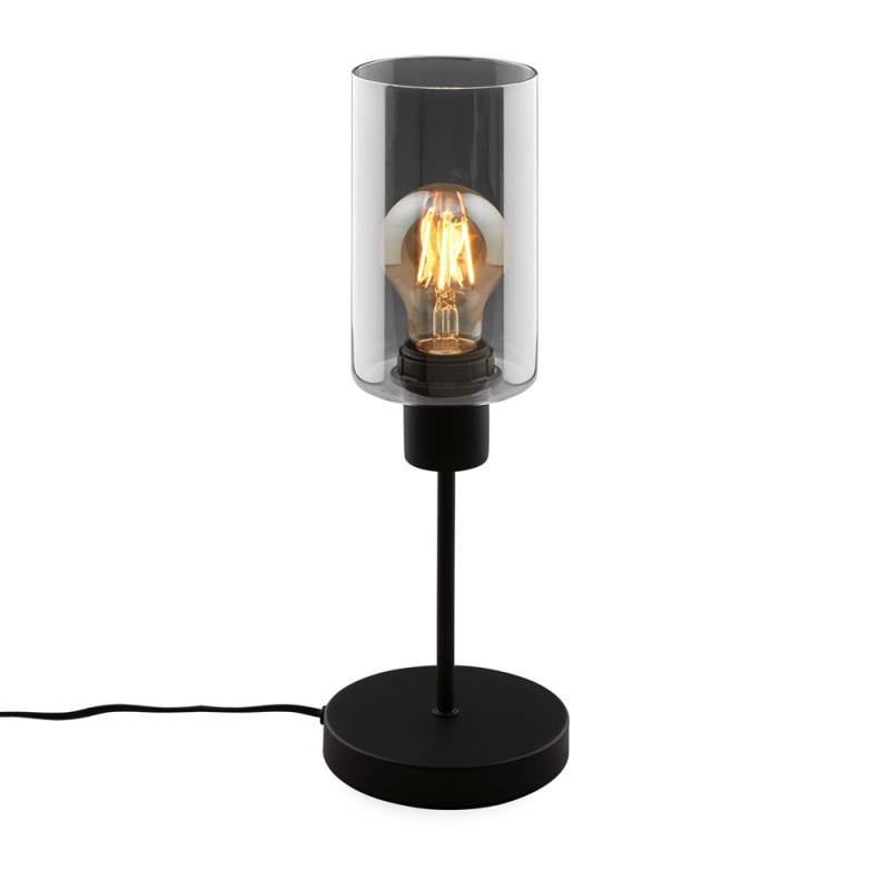 Lampe de table en verre fumé 39,5 cm E27 10 W BRILONER