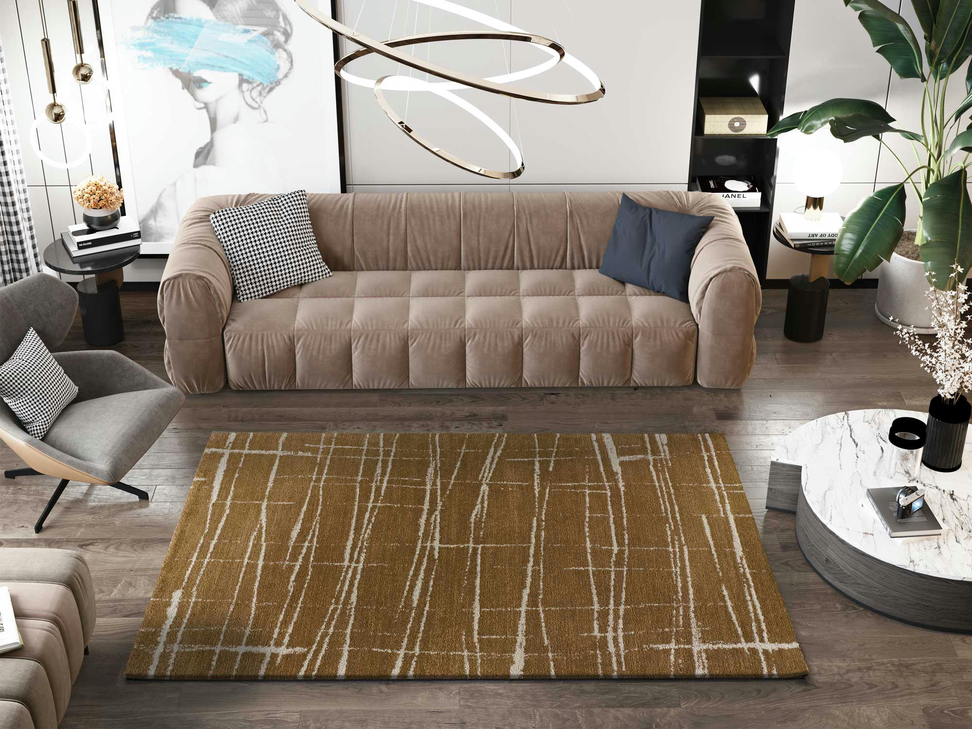 VENUS - Tapis géométrique en cuivre, 160X230 cm