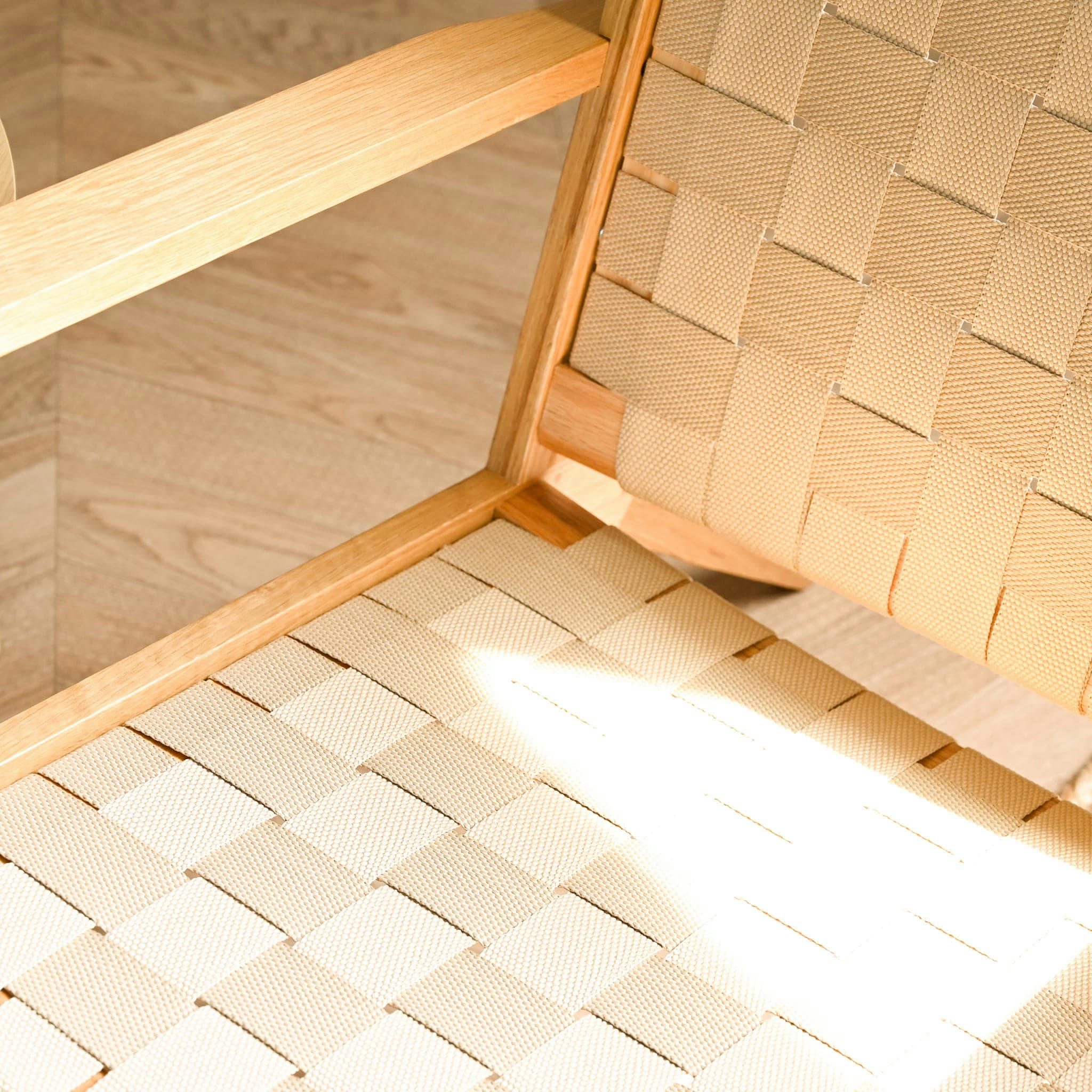 - Fauteuil lanières bois massif