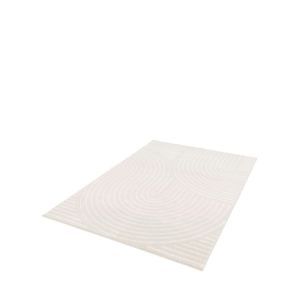 NORA - Tapis contemporain à motif géométrique ecru 120x170 cm