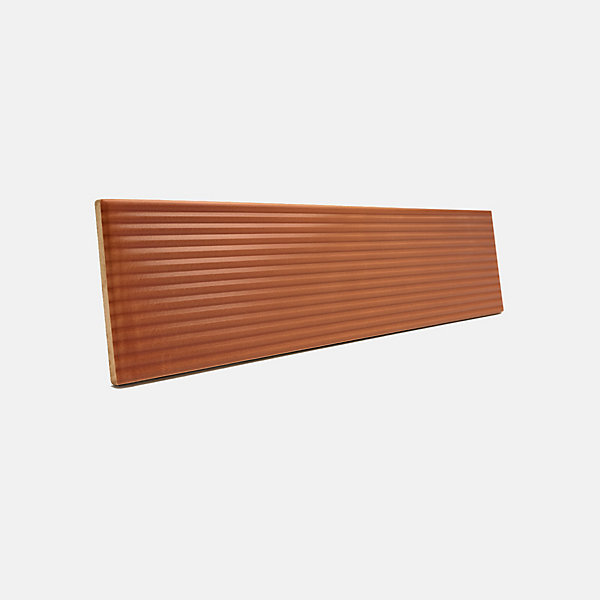Faïence murale décor relief linéaire effet terre cuite tendance déco L.30 x l.7 cm, Minerra