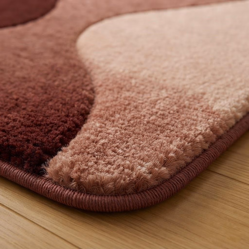 Modern Abstract Hand-Tufted Wool Rug | Pink & Maroon Area Carpet | Luxury Living Room Rug | Fluffy Soft | Custom Sizes
