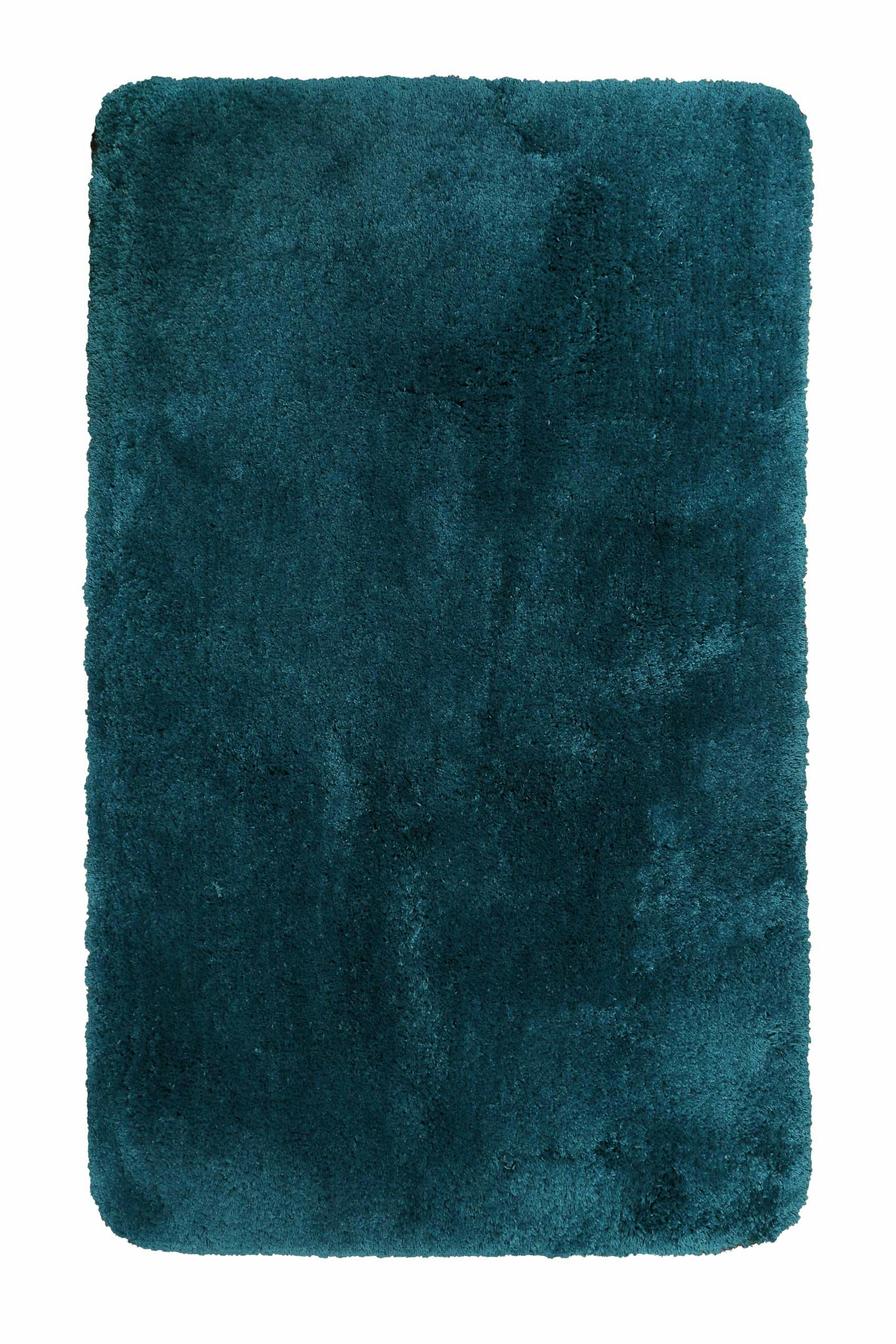 PORTO AZZURRO - Tapis de bain microfibre très doux uni bleu vert pétrole 55x65