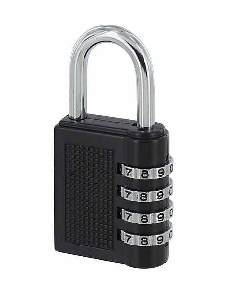 Cadenas à combinaison Compact 04, 4 chiffres, intérieur, anse hauteacier, 40mm, noir - THIRARD