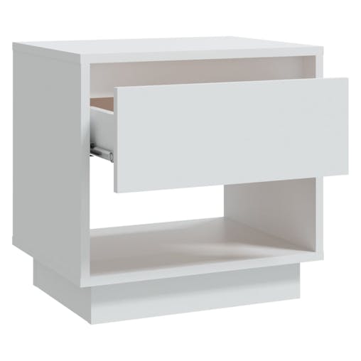 NNEVL Bedside Cabinet White 45x34x44 cm Chipboard