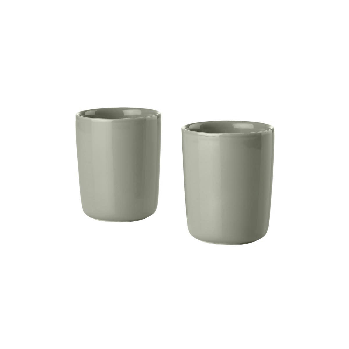 SINGLES - Mugs thermos en porcelaine taupe - Lot de 2