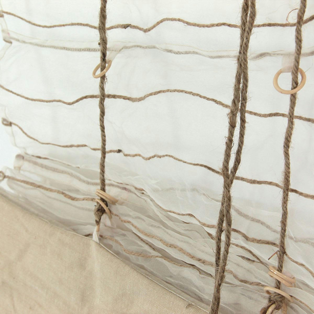 SHAMLYNE - Store voilage effet soie avec du coton et jute écru 60x200