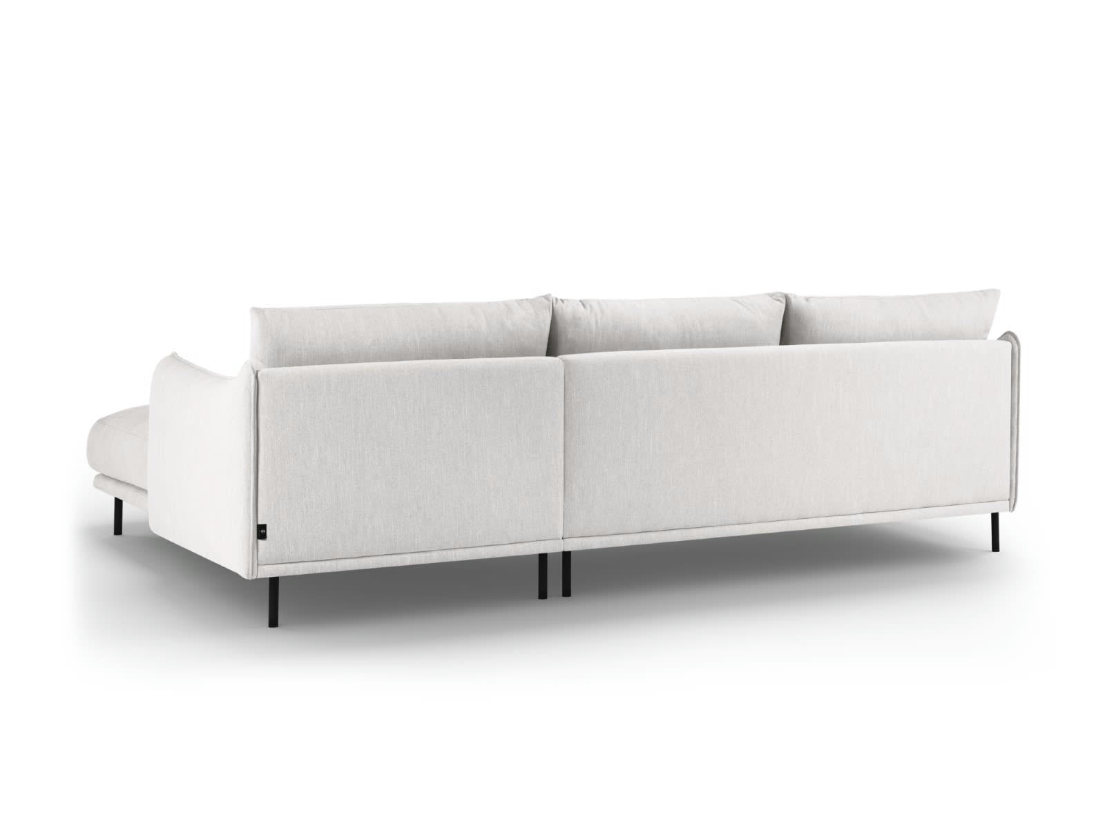 PARIS - Canapé D'Angle Droit 5 places en Tissu Structurel Gris Clair