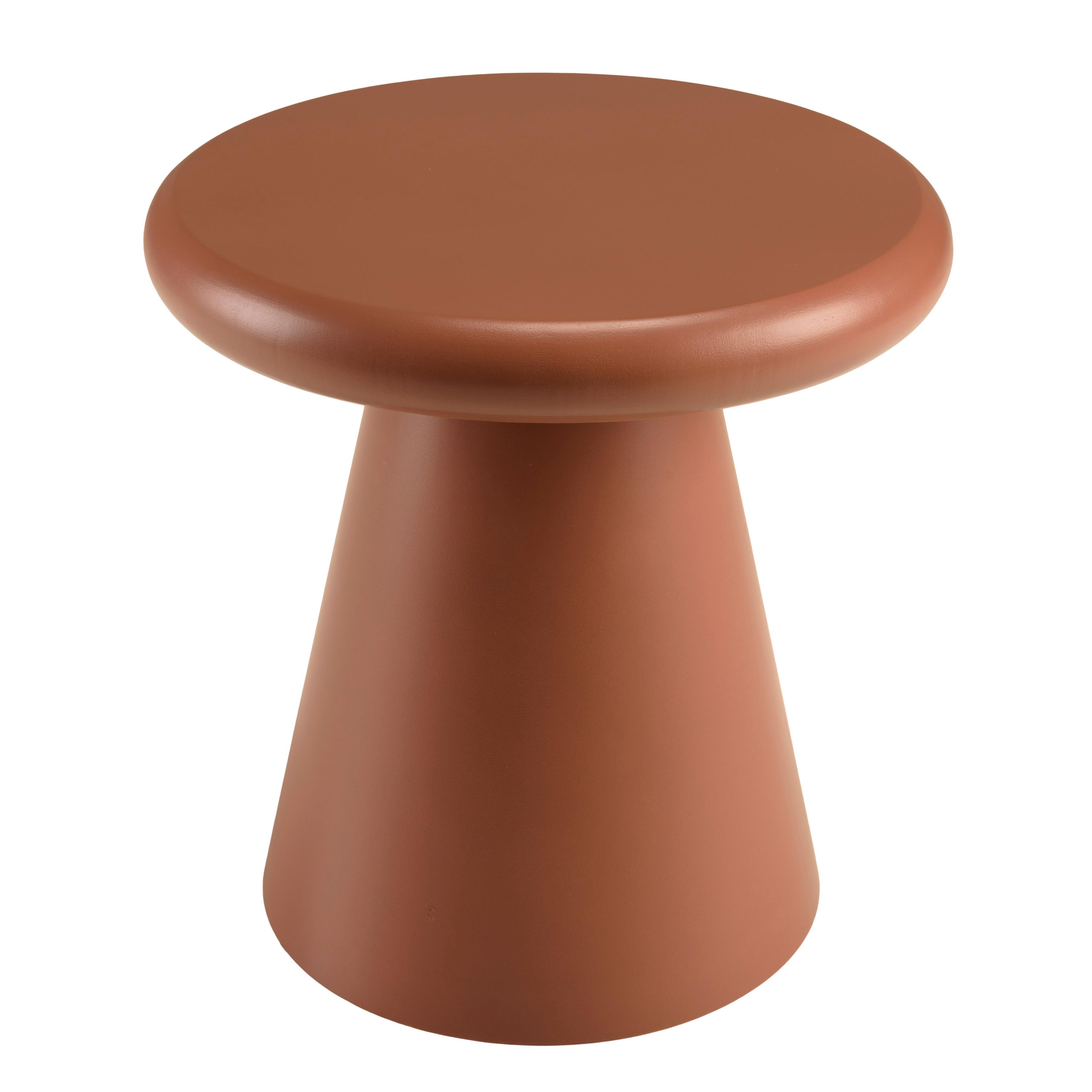 Table d'appoint ronde en bois peint terracotta D40cm CASTILLE