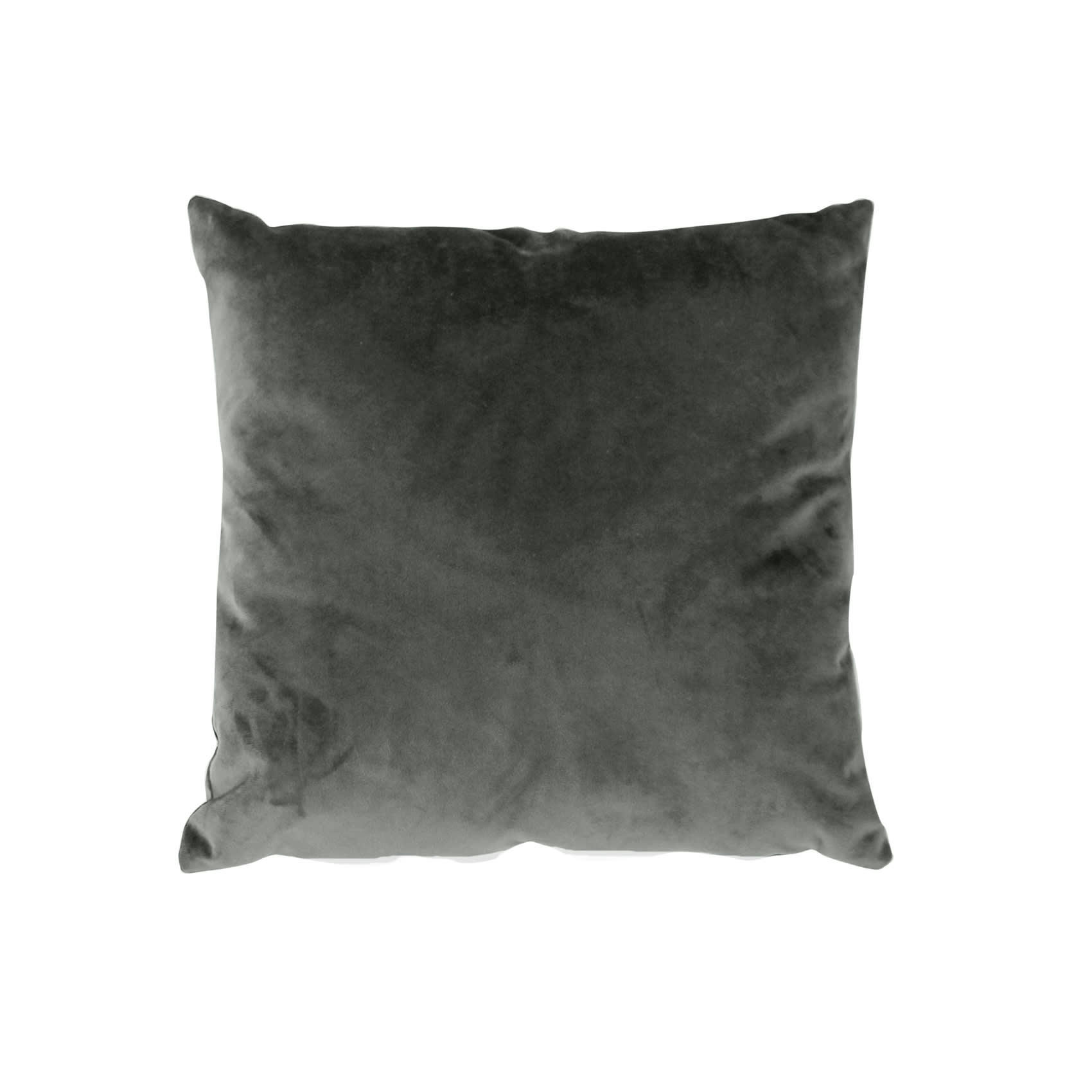 - Coussin en velours avec zip déco gris souris 40x40 cm