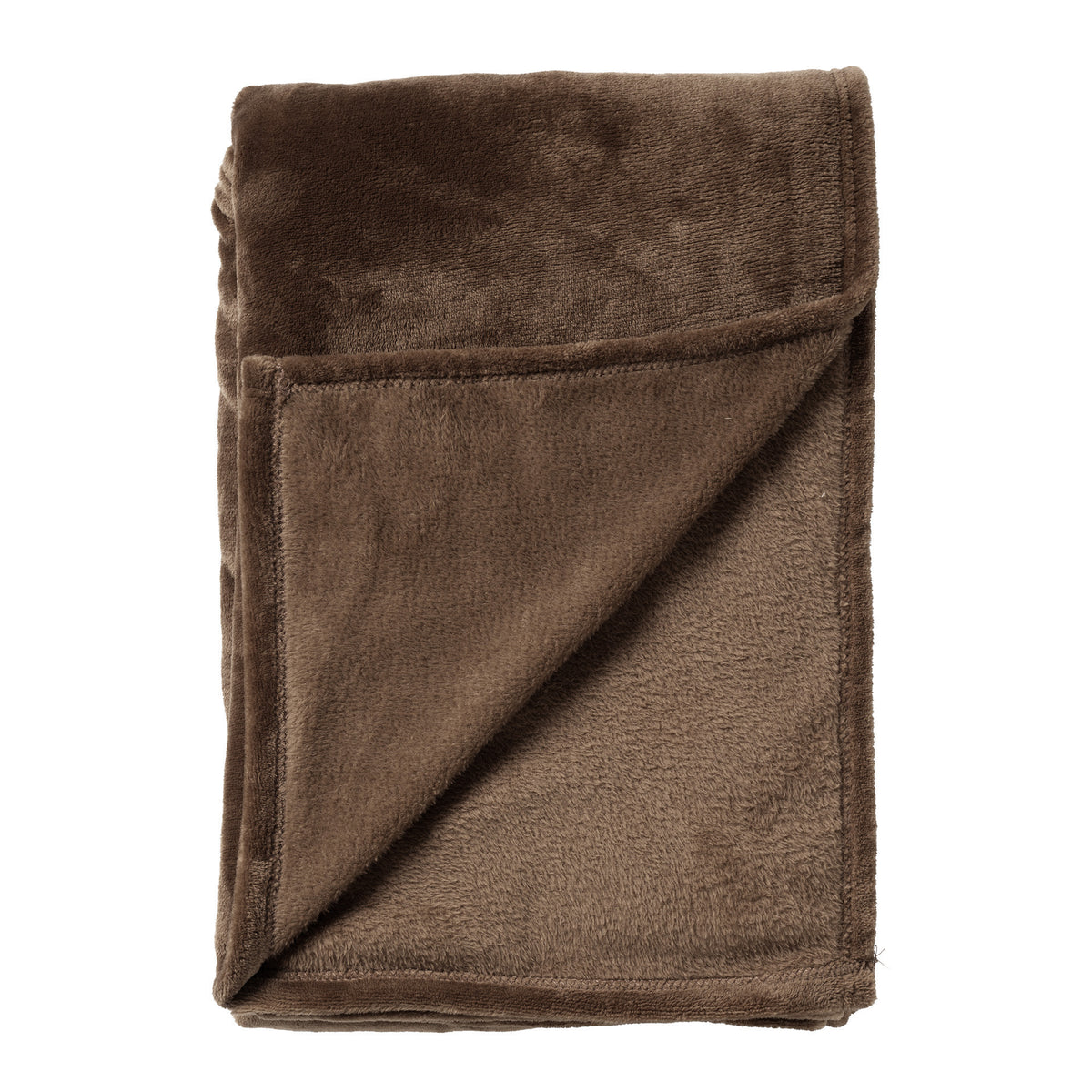CHARLIE - plaid 200x220 cm - extra grote fleece deken - effen kleur - Chocolate Martini - bruin
