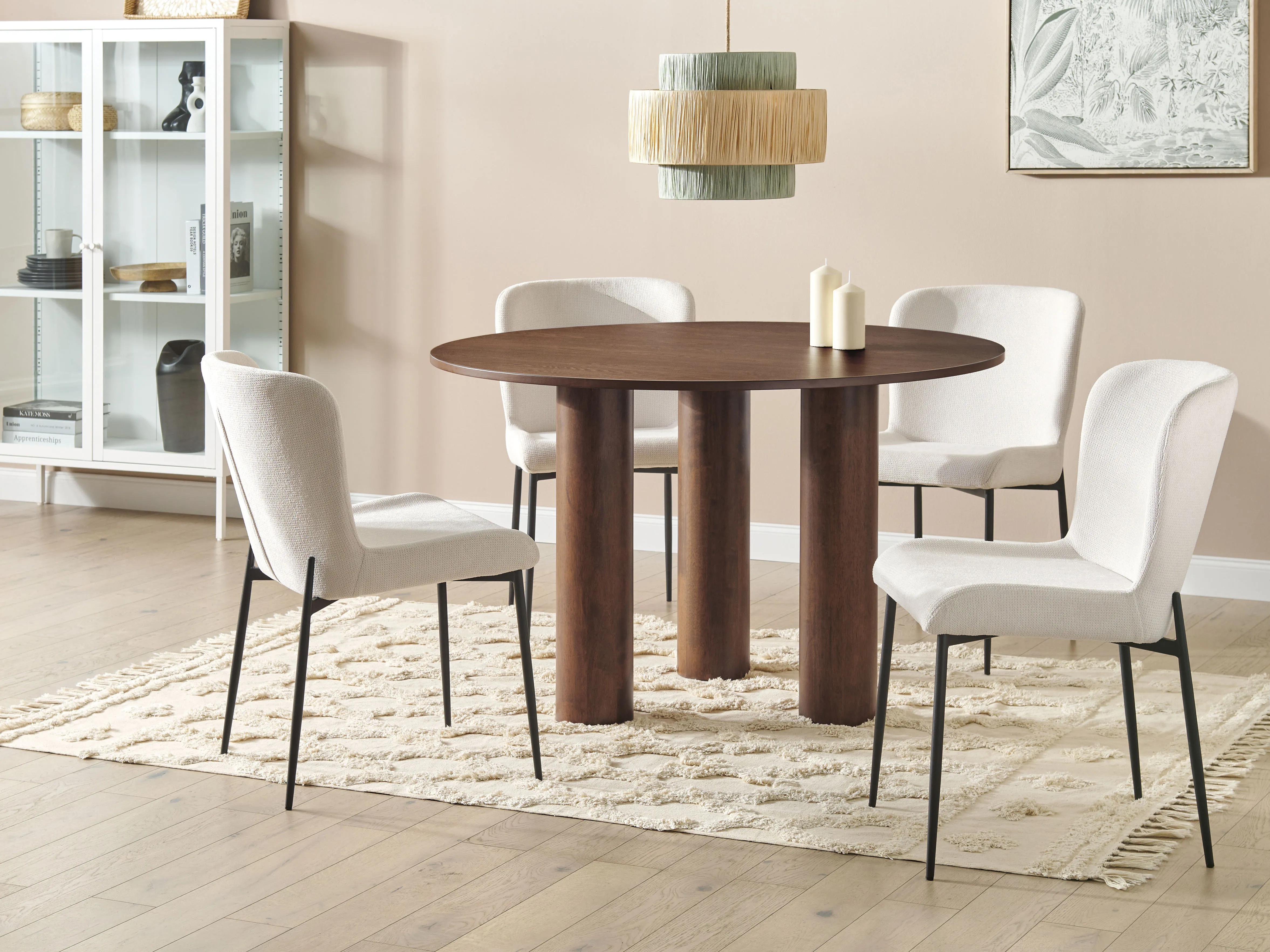 Dining Table ORIN Dark Ash Wood 120 cm 120 cm