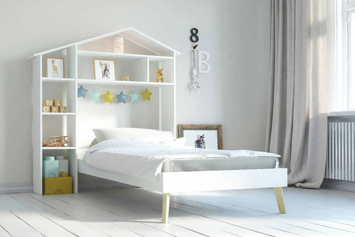 MARY - Tête de lit  blanc  effet bois  16mm   30x148