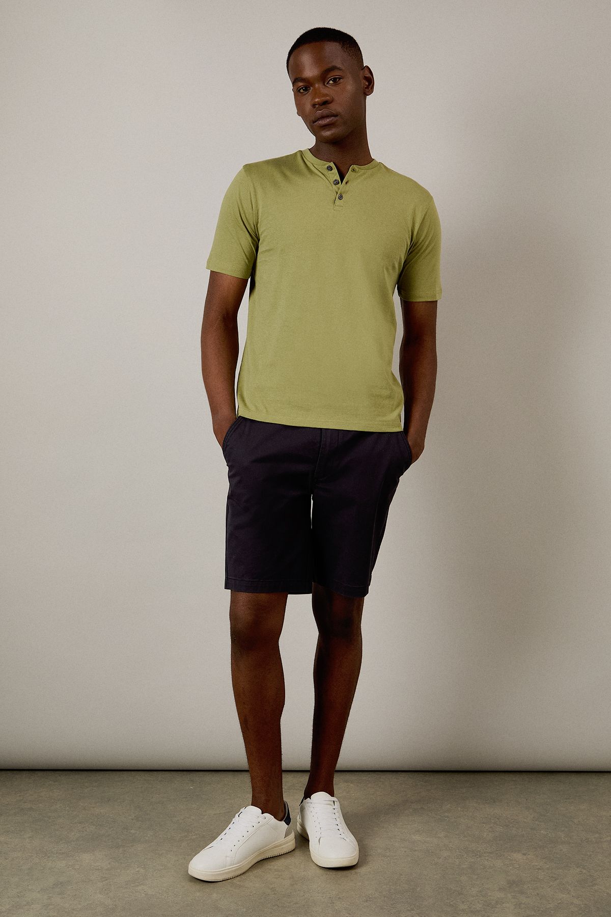 Burton Khaki Grandad Neck T-shirt