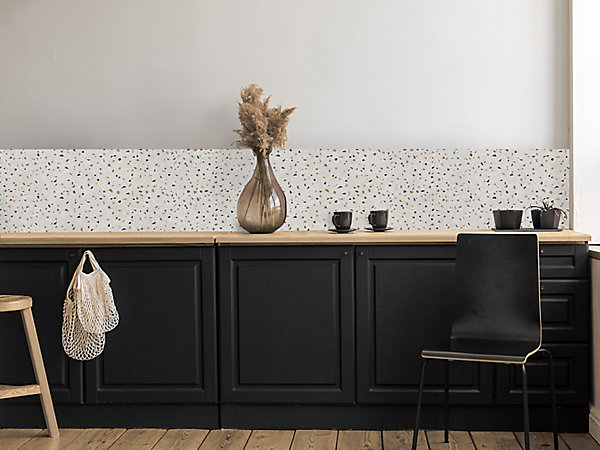 Crédence de cuisine auto-adhésive Caméléo aspect terrazzo l. 200 cm x H. 40 cm x ép. 0,2 mm