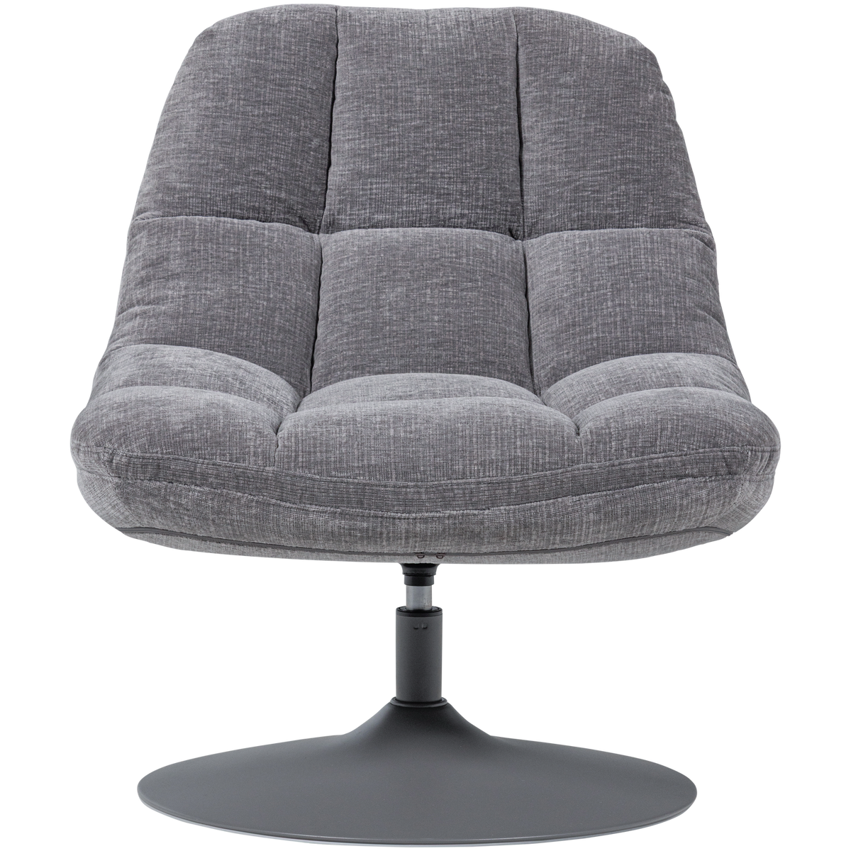 WOOOD draaifauteuil Elvi - Chenille Structuur - Lichtgrijs - 81x73x84