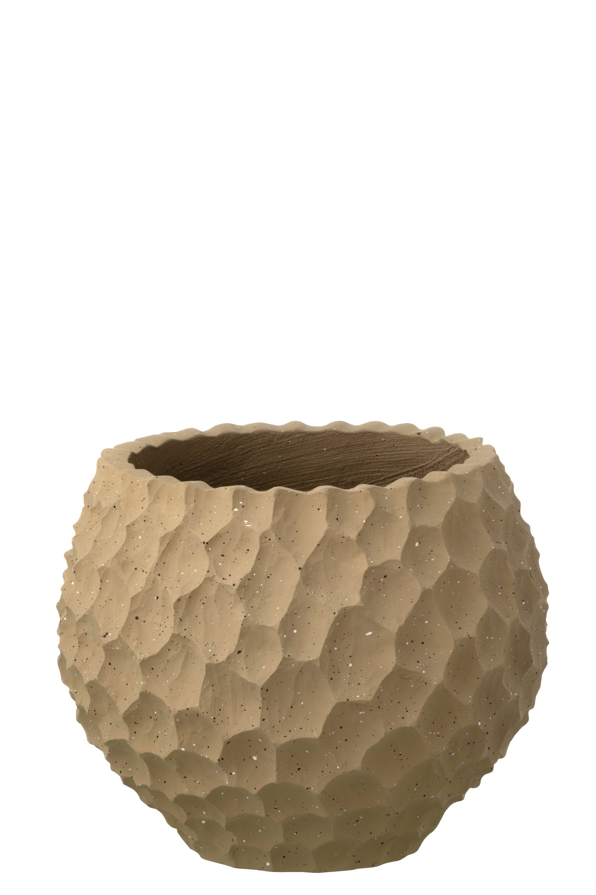 J-Line bloempot Inkepingen   Buiten zand - steen - taupe - small