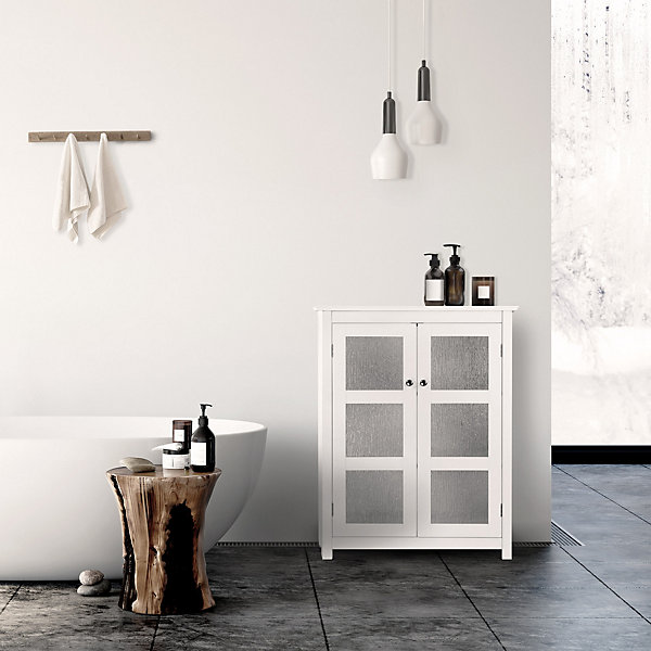 Meuble de salle de bain 2 étagères en bois, blanc Teamson Home