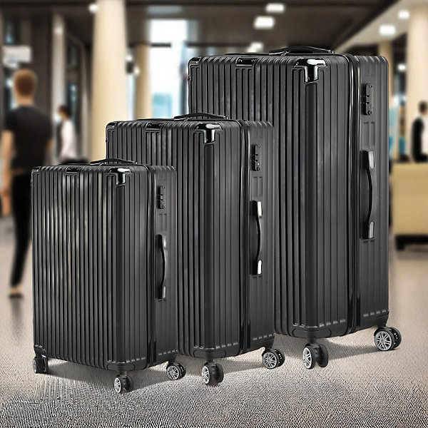 Ensemble de 3 valises à rayures ABS - 28