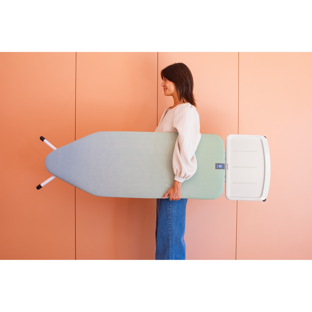 Brabantia Strijkplank C, 124x45 cm, solide stoomunithouder - Soothing Sea
