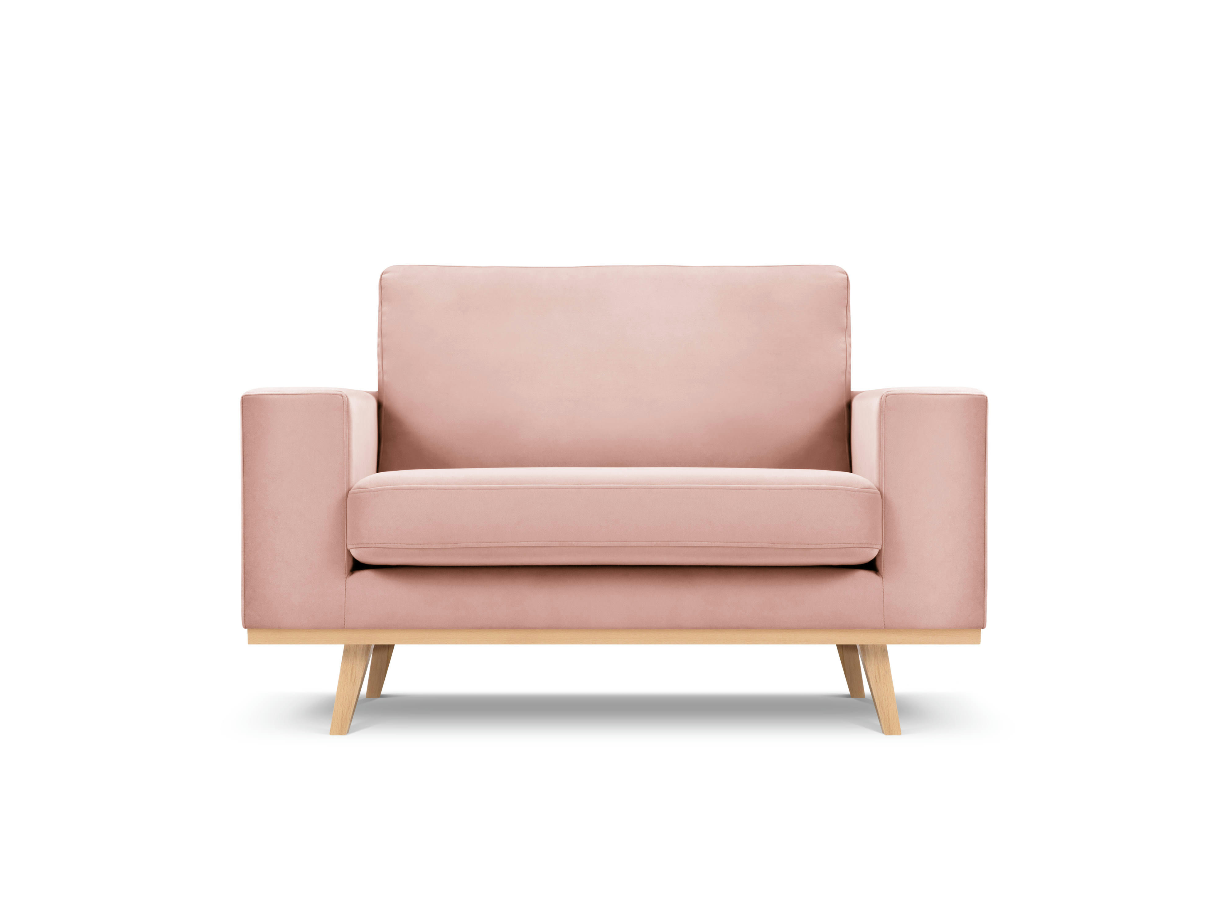 TUGELA - Fauteuil en velours rose