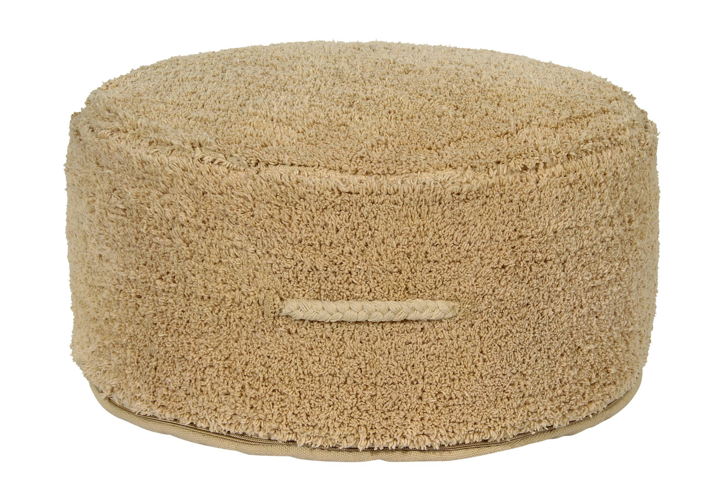 RE EDITION - Pouf en coton jaune 50x50x20