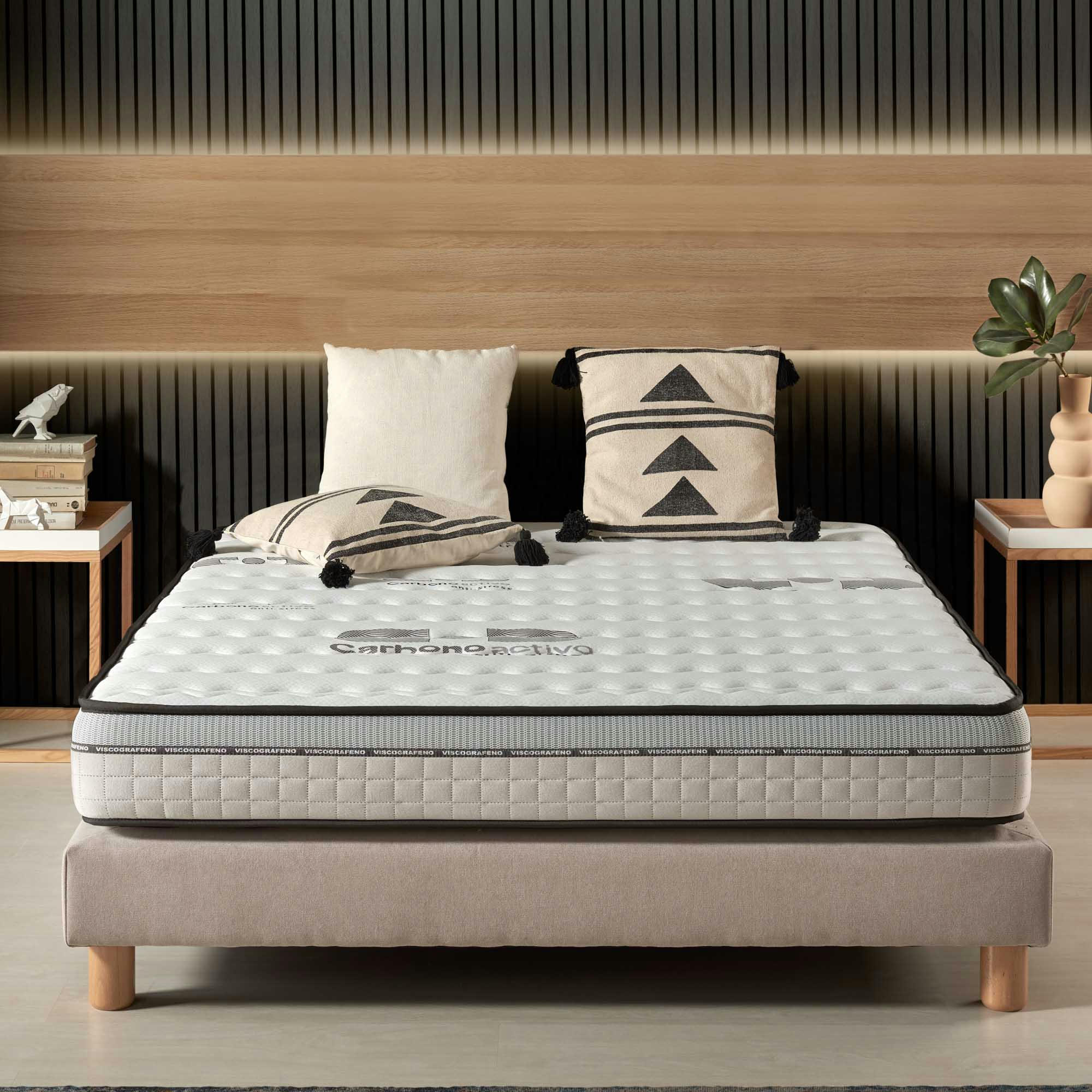 PACK 2 VISCO CARBONE 14 - Pack de 2 matelas 70x190 cm - Blue Latex - Mousse HR