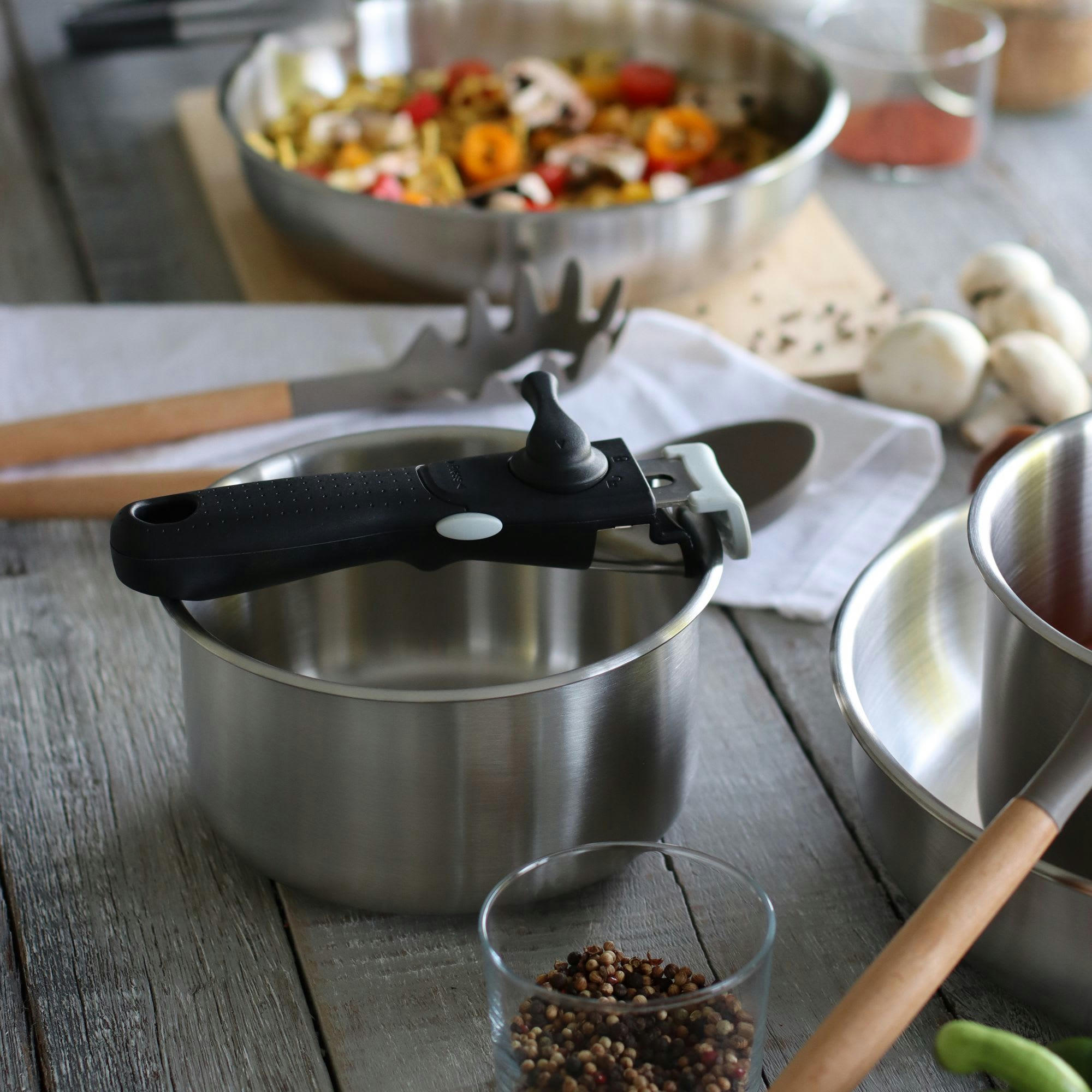 IRIS INOX - Casserole amovible en inox Ø16cm - compatible induction