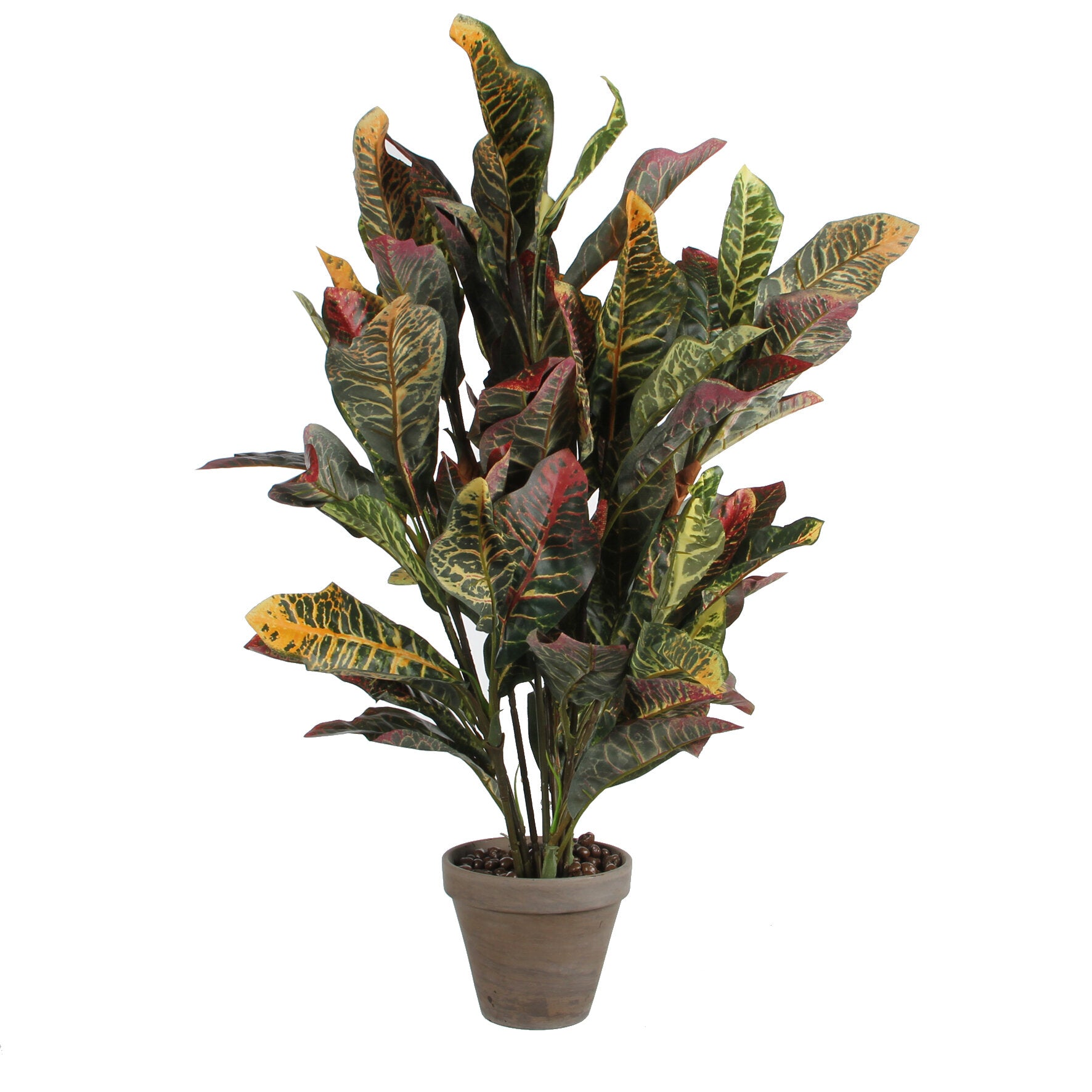 Mica Decorations Croton Kunstplant in Bloempot Stan - H73 x Ø40 cm - Bont