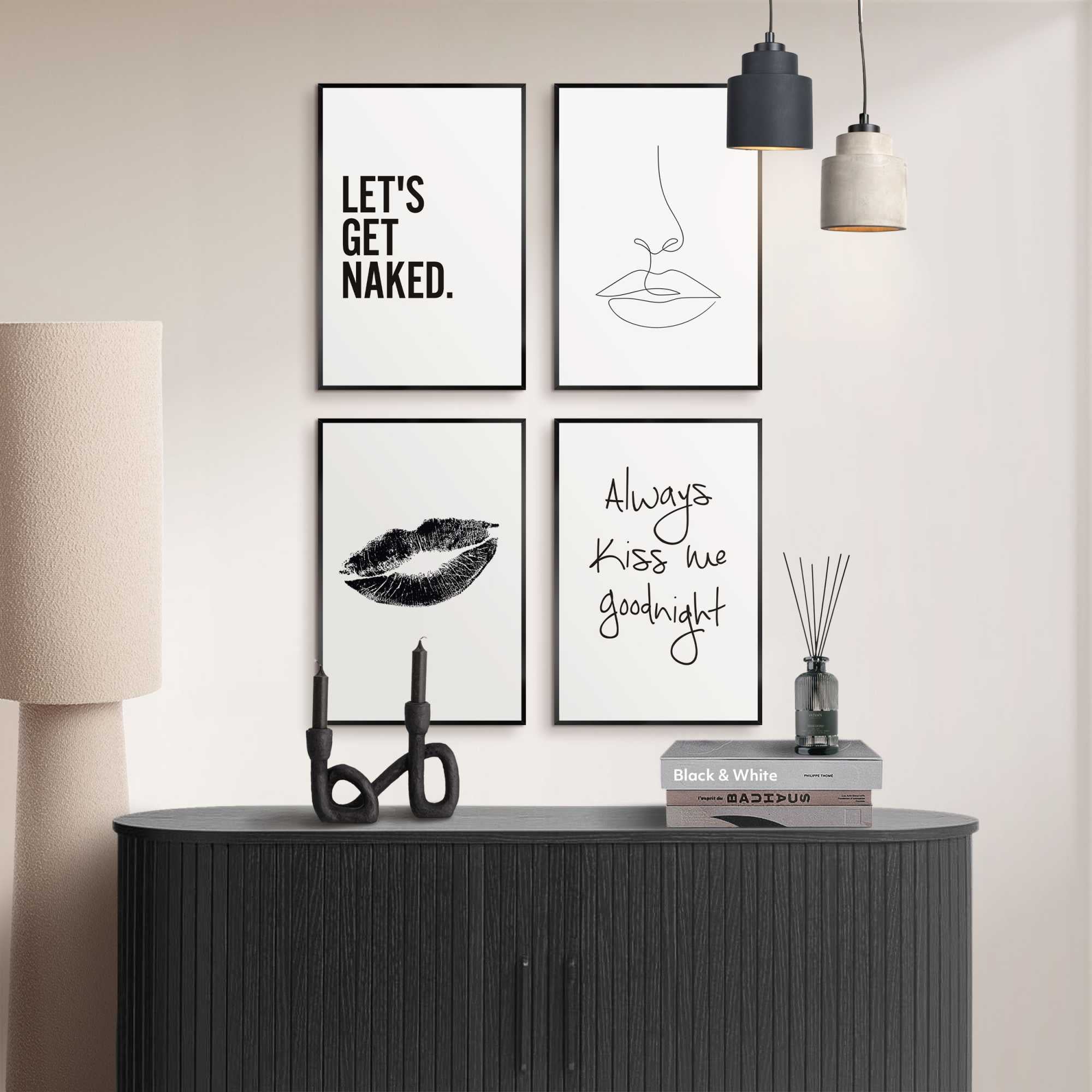 Reinders - Echte liefde - Set wanddecoratie 20x30 cm - Zwart-Wit