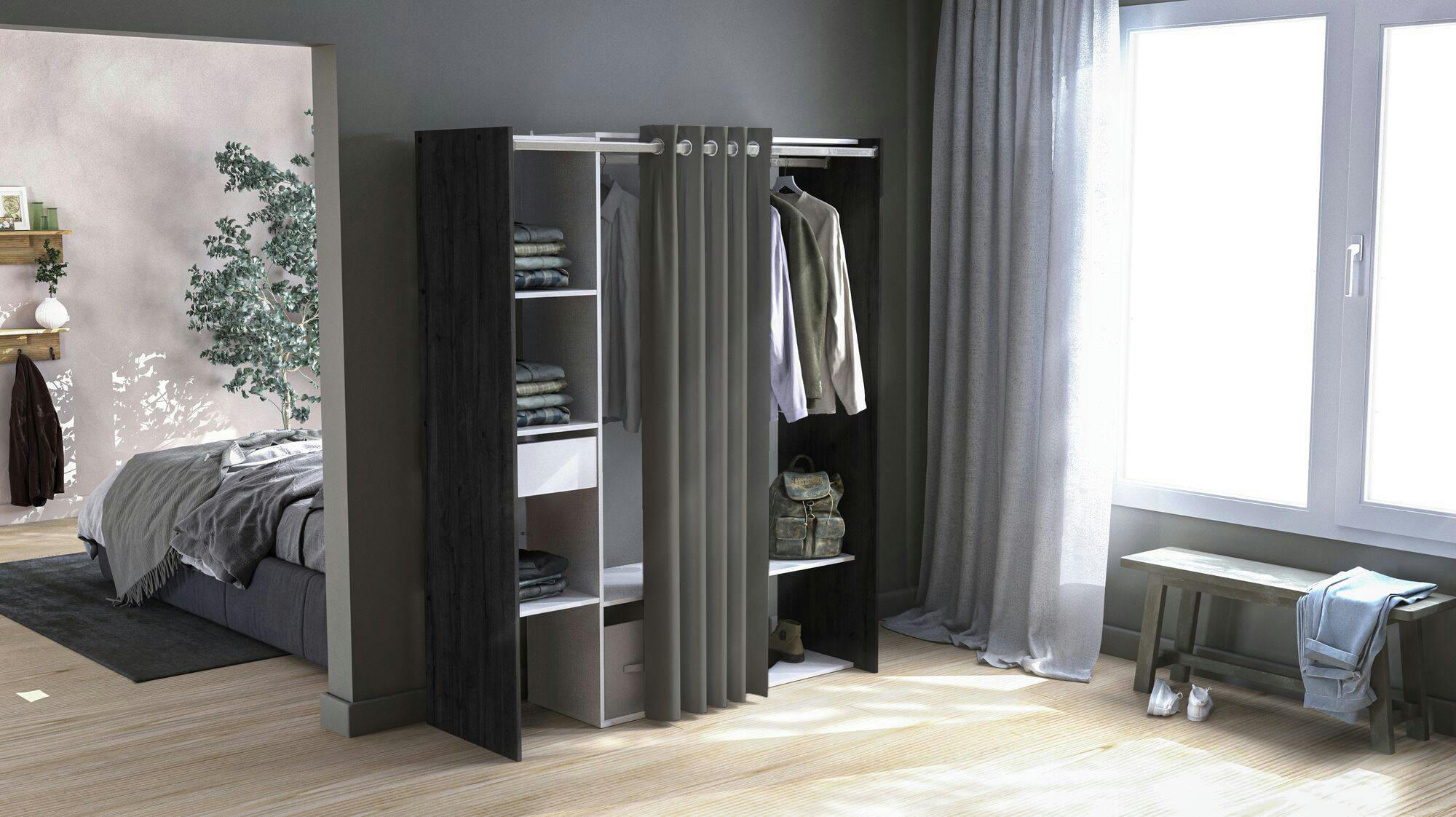 CESAR - Dressing extensible effet bois