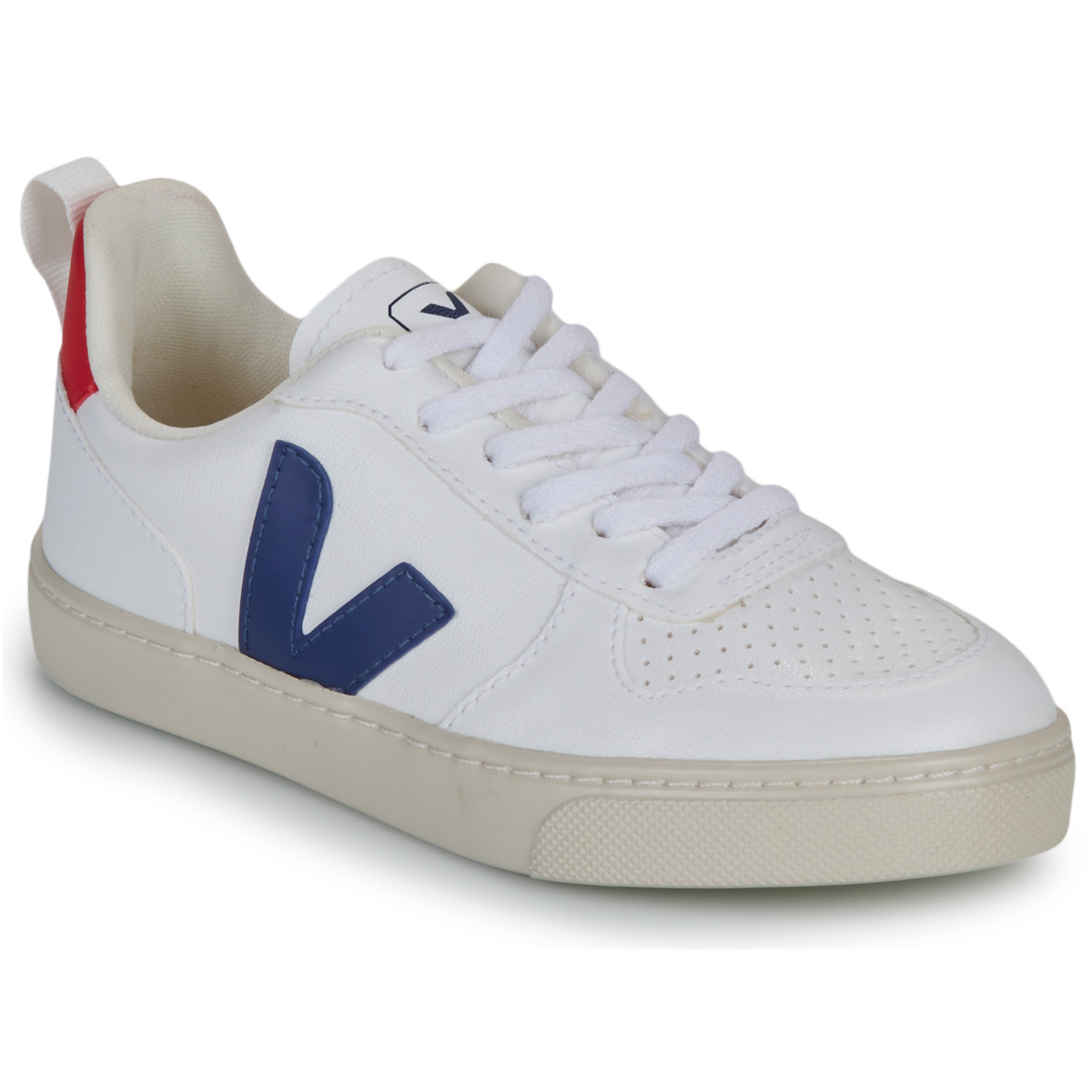 Veja - SMALL V-10 - White / Blue / Red