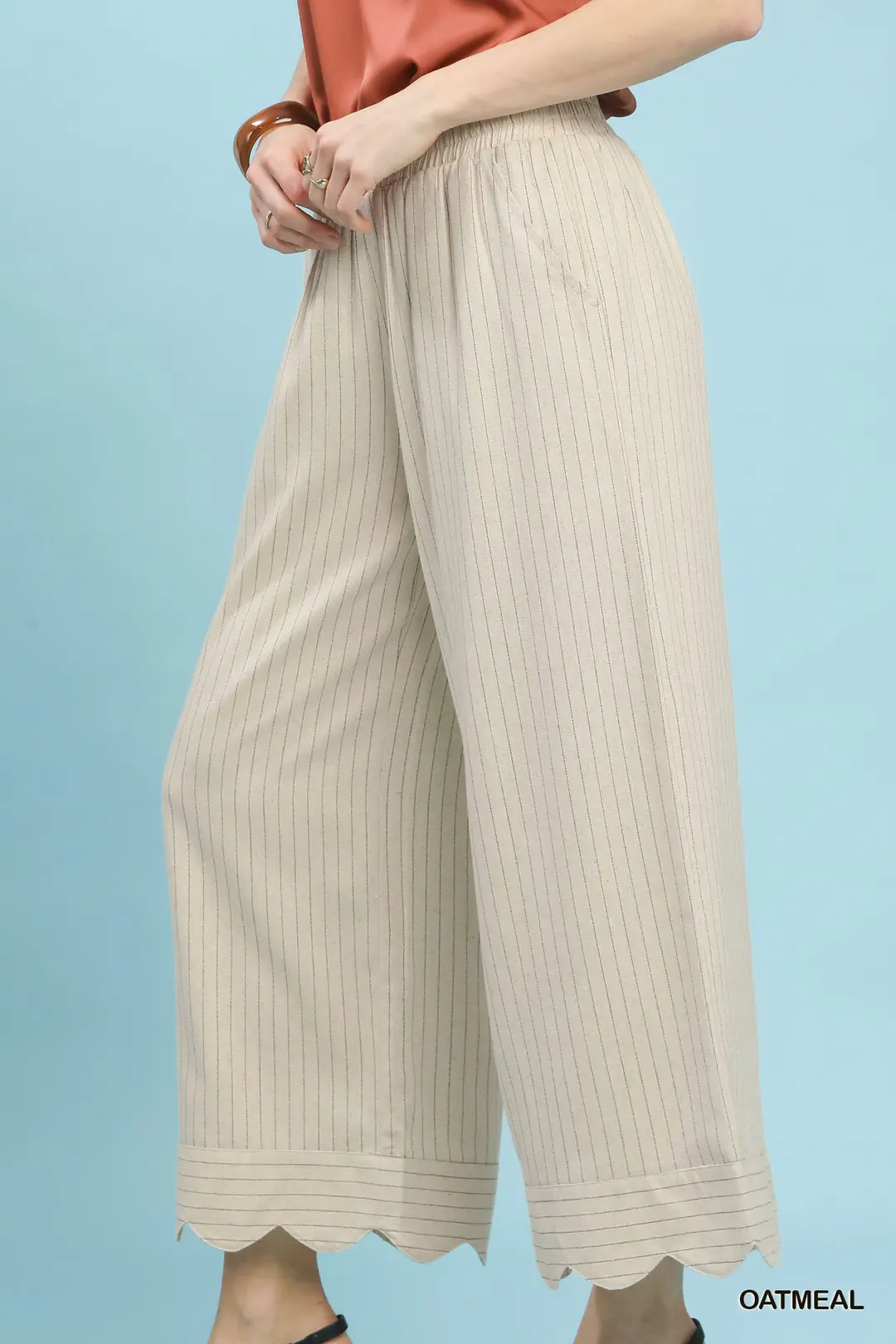 Pinstripe Wide Leg Pants