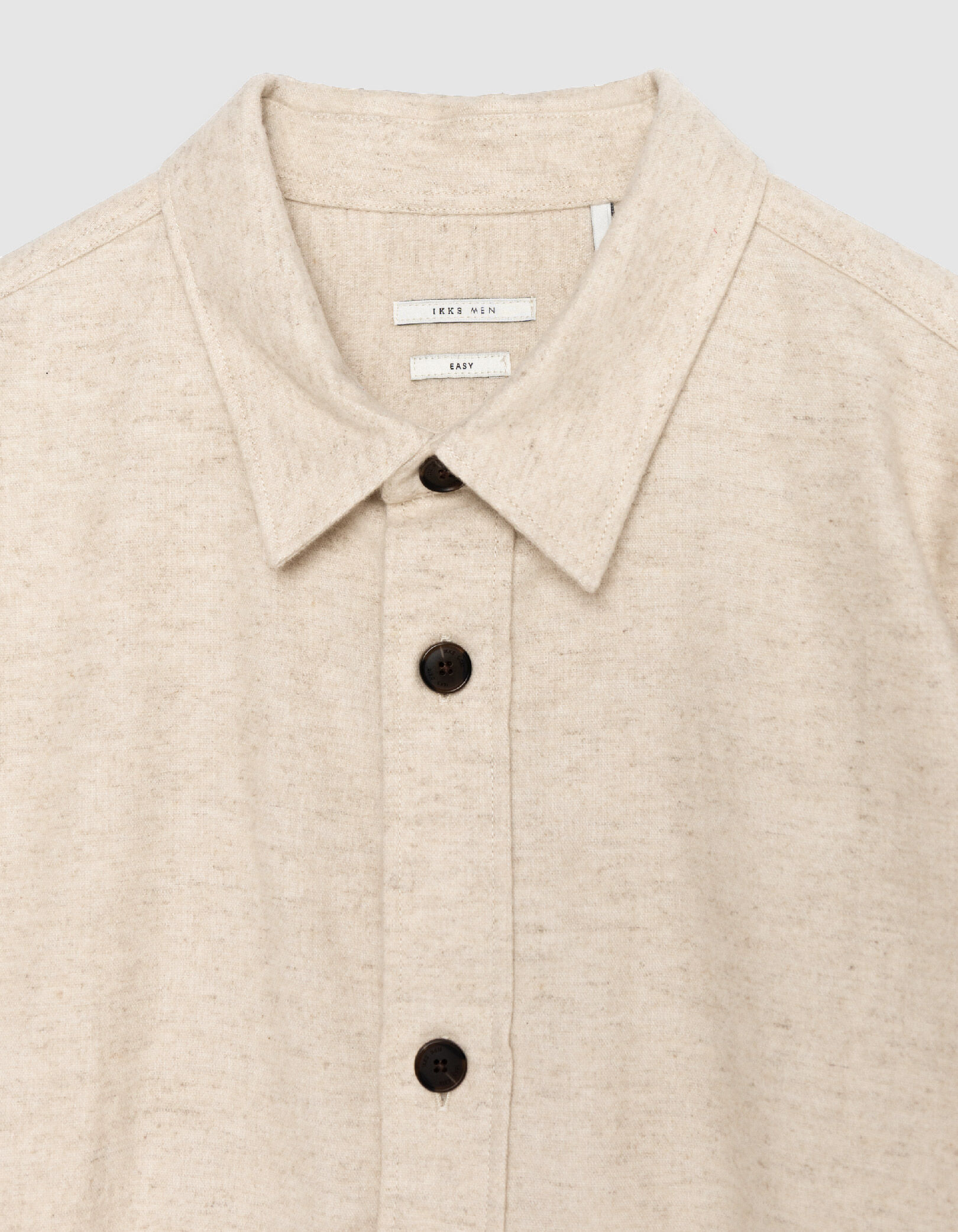 Chemise regular beige flanelle Homme