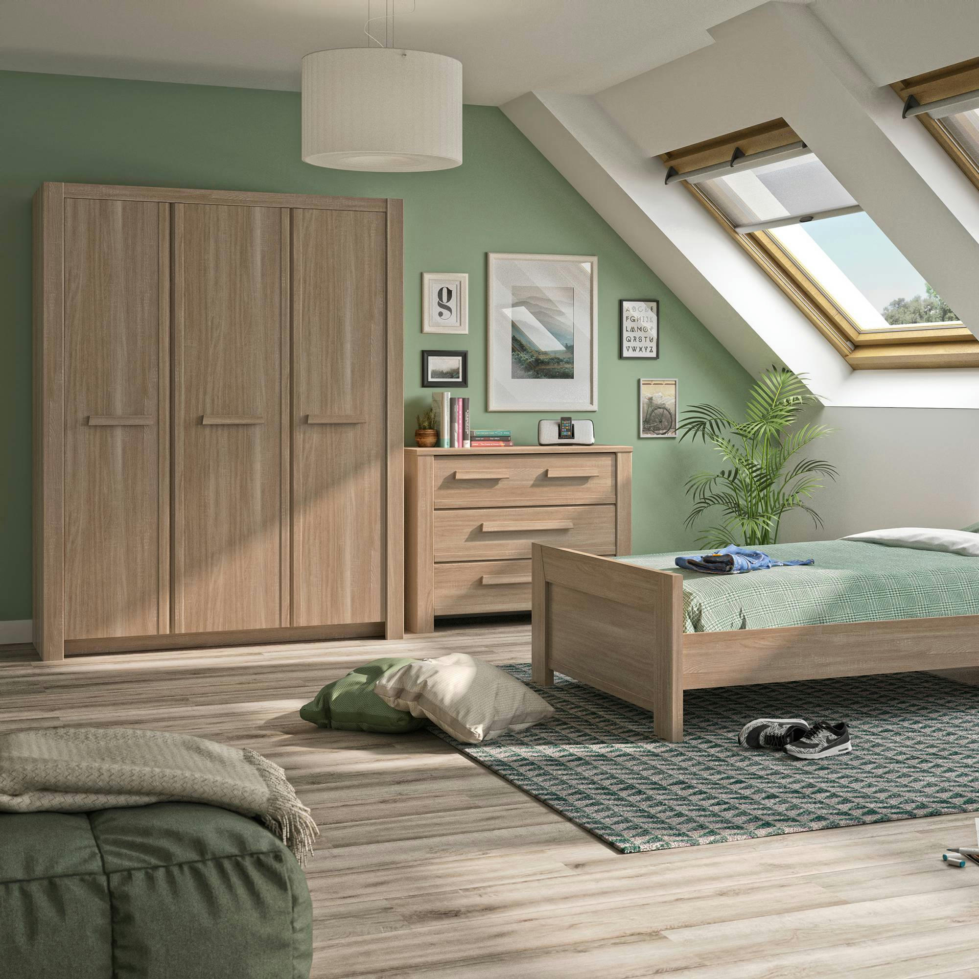 GAEL - Armoire 3 portes effet bois