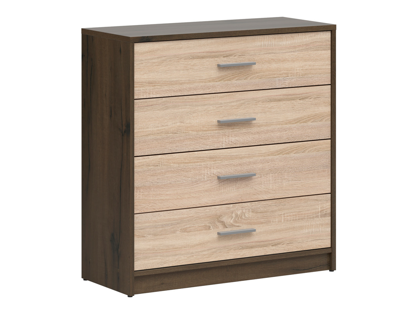 Komoda Nepo Plus 80 cm z 4 szufladami dąb noble/dąb sonoma
