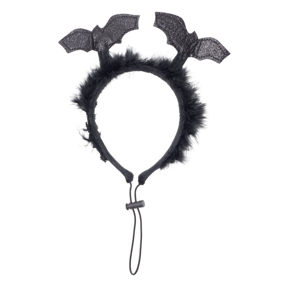 Serre-tête pour chien Halloween chauve-souris noir 13x25cm