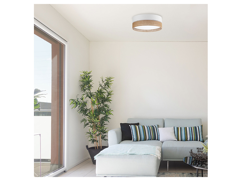 Lampa sufitowa Linobianco 3-punktowa tkaninowa beżowa