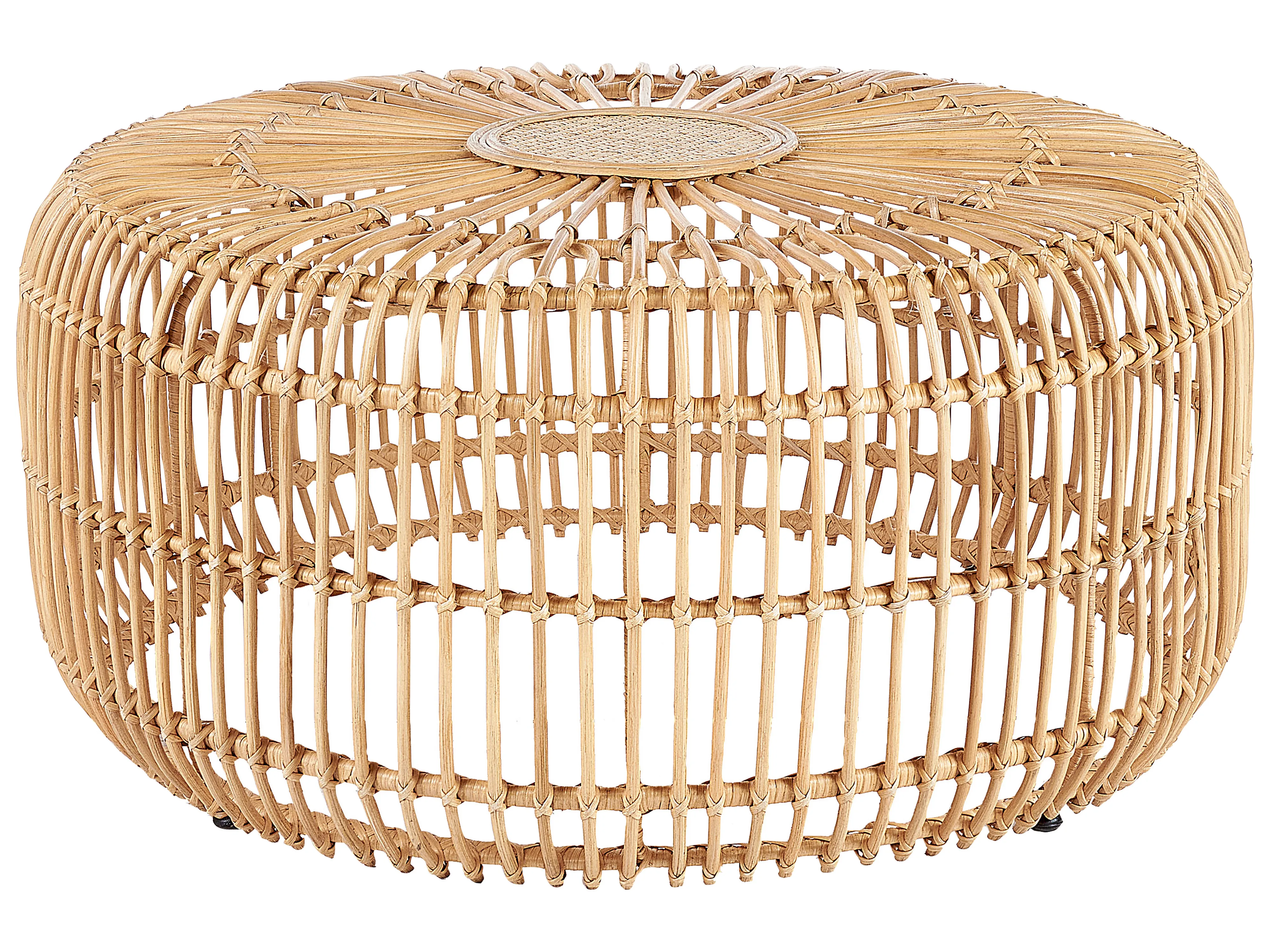 Garden Coffee Table RANDAZZO 85 cm 85 cm Rattan Light Brown