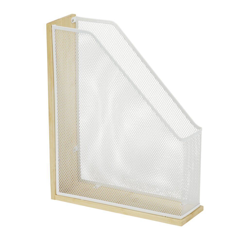 Organiseur de bureau pour documents bambou et métal 26,5x9xH33cm