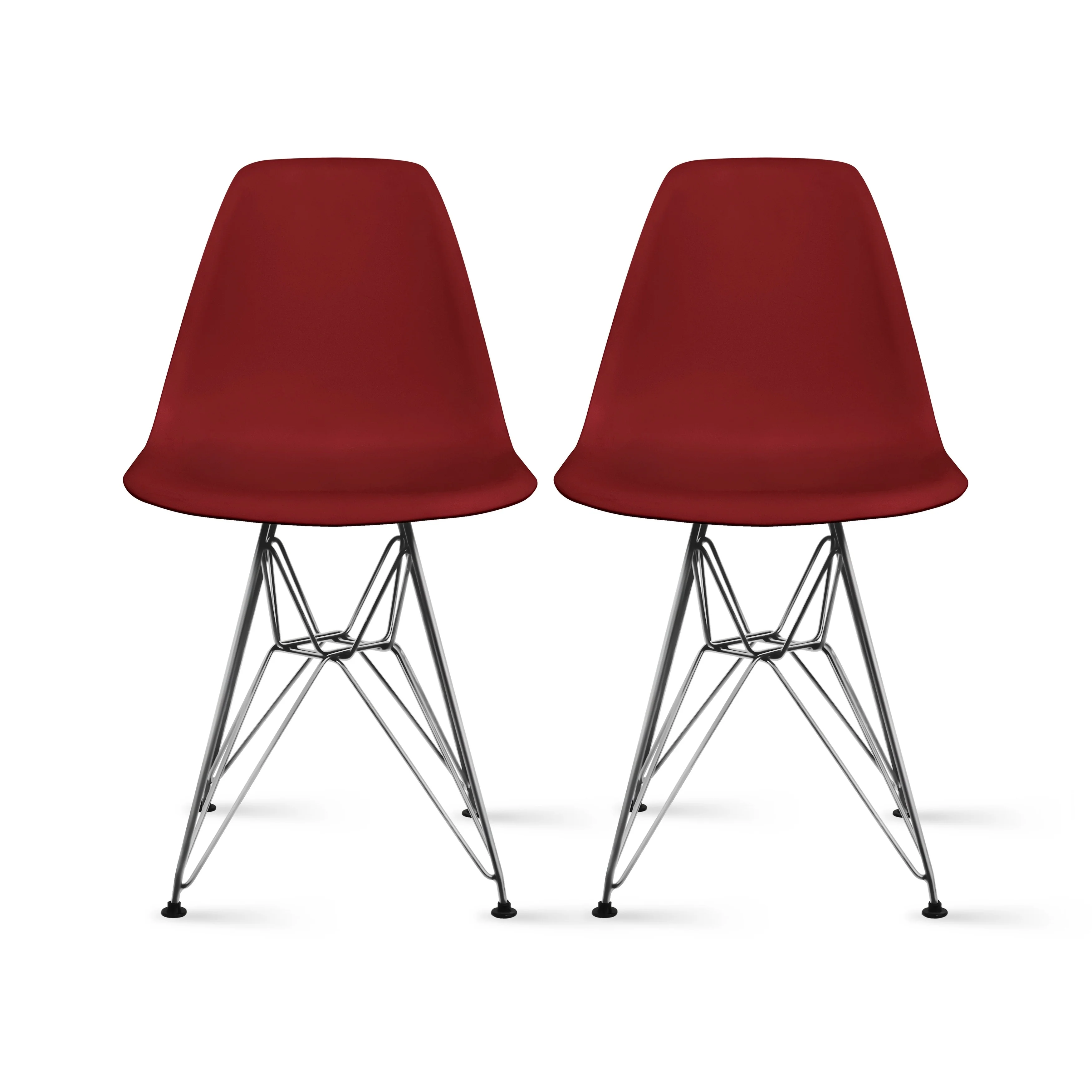 Colorful DSW Molded Design Armless Plastic Dining Room Chairs Chrome Metal Wire Eiffel Legs For Kitchen Office Work Restaurant