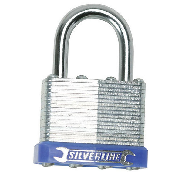 Cadenas en Acier Laminé 40 mm - Sécurisé et Résistant - Protection Optimale pour Vos Biens - Silverline